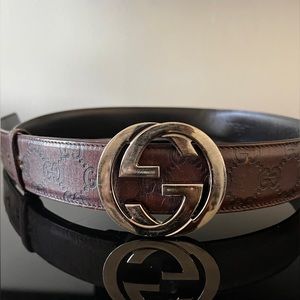 Vintage Gucci Unisex GG Embossed Belt